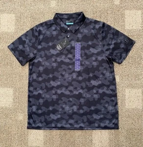 Men's XXL PGA Tour Short Sleeve Golf Polo Shirt Caviar Black Moisture Wicking - Picture 1 of 3