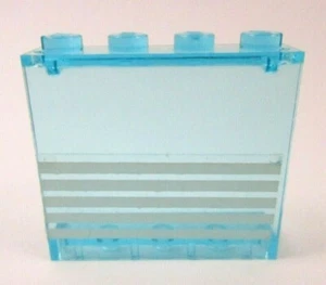 LEGO Trans-LightBlue Panel 1x4x3 with 5 White Stripes Sticker Réf 4215pb011 - Imagen 1 de 1