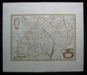1680 Original Mercator Janssan Moses Swart Mapa de Moravia Sin recorte checo Excelente - Imagen 1 de 1