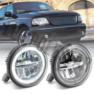 Anillo halo luz antiniebla LED blanca DRL para 01-04 Ford F-150 Lightning Lincoln Aviator - Imagen 1 de 6