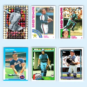 Gary Carter Lot 6 Baseball Cards 2021 Panini Mosaic Vintage Prizm New York Mets - Picture 1 of 8
