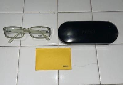 Monturas rectangulares verde claro Fendi FF862 para mujer con estuche Foto 1 de 4