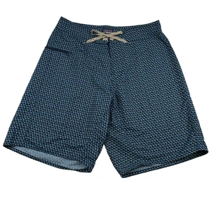 Patagonia Board Shorts Mens 32 Blue Triangle Print Swim Trunks Surf Quick Dry - Picture 1 of 10