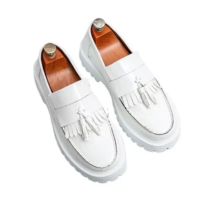 Dicke Sohle Höhe steigend robust Quaste Halbschuhe runde Spitze Herren elegante Schuhe - Bild 1 von 17