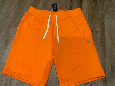 NEW POLO RALPH LAUREN Classic Fit Orange Blue Pony Fleece Sweat Shorts Men's M - Image 1 of 4