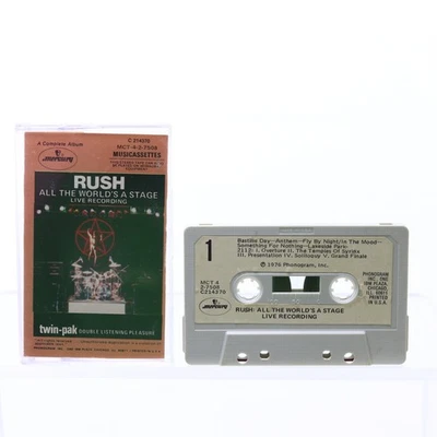 Rush All The Worlds A Stage Live Recording 1976 Cassette Tape Paper Label - Image 1 of 2