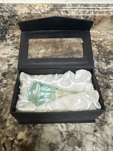OLEG CASSINI Seafoam Turquoise Crystal Bottle stopper-Paper weight Faceted 4 1/2 - Picture 1 of 9