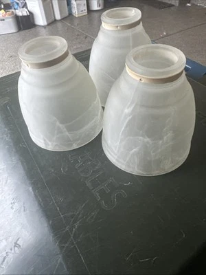 Frosted Ribbed Ceiling Fan Replacement Glass Shades 4-pack 2-1/4 fitter 5" high - Image 1 of 2