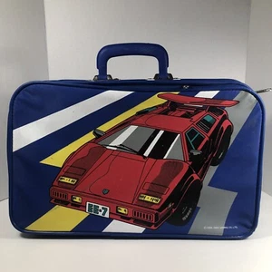 Vintage 1988/1989 Sanrio Red Ferrari EE-7 Blue, Yellow Boys Small Suitcase - Picture 1 of 12