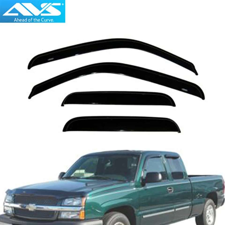 AVS 94044 4pc Window Vent Visor Rain Guards for Silverado / Sierra Extended Cab - Image 1 of 3