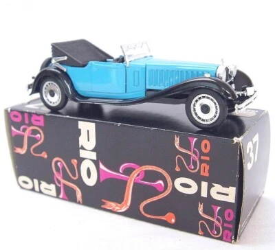 Rio Italy 1:43 BUGATTI ROYALE CONVERTIBLE 1927 #Blue Model Car #37 MIB`80 Mint! - Image 1 of 4