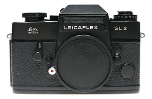Schwarz Chrom Leicaflex SL2 Antik Filmkamera 35mm Gehäuse mit Etui - Bild 1 von 11