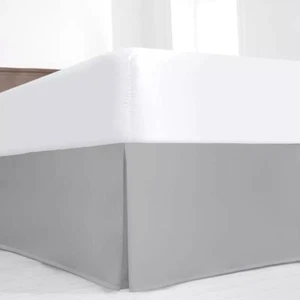 Luxury Pleated Full Bed Skirt with Split Corners - 18 Inch Tailored Drop Easy... - Picture 1 of 4