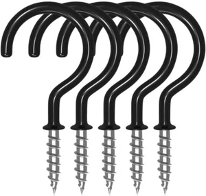 100 Pack Cup Hooks, Vinyl Coated Screw-Plant Hooks, Indoor & Outdoor, 1-1/4 inch - Picture 1 of 8