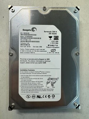 SEAGATE ST3200826AS 9Y7389-510 200GB Firmware 3.03 Code 06194 SATA 3.5" HDD - Image 1 of 4