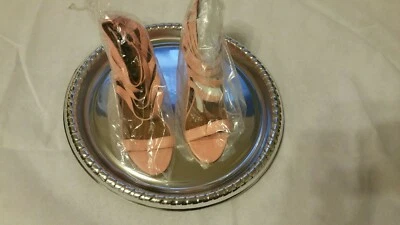  Womens Strappy Open Toe Wedge Heeled Sandals Soft Pink  Suede Size 8 - Image 1 of 4