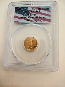 2000 PCGS MS-69 WTC Recovery Coin  $5 Gold Eagle  1 Of 13 Recovered     - Picture 1 of 7