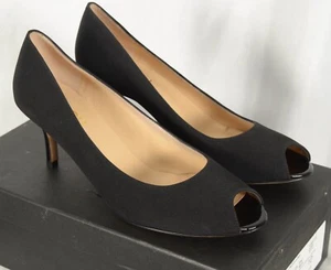 MAGLI By Bruno MAGLI Women's Alexis Black Fabric Peep Toe Pumps Size 10 B NEW - Picture 1 of 9