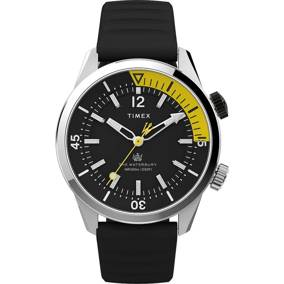 Reloj de Hombre TIMEX WATERBURY DIVE TW2V73400 Silicona Negro Sub 100mt - Imagen 1 de 1