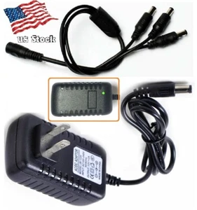 12V 2A 24W  AC/DC Power Supply Home Electronic / LED Strips with 1-to-3 Splitter - Picture 1 of 10
