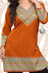 V-Neck TUNIC | Elegant Woman Top | Indian KURTI | kurta | Tops | VN-RST - Picture 1 of 1