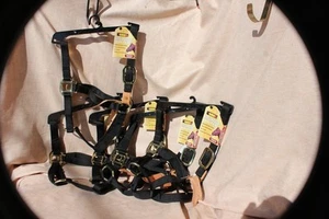5 pack - NWT BMB horse size breakaway safety halter with brass hardware BLACK - Picture 1 of 6
