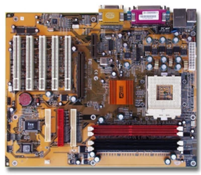 1 Motherboard ECS M830 V3.1 Brown PCB socket 462 + 1 Athlon 2000+ 750MB sdram - Immagine 1 di 4