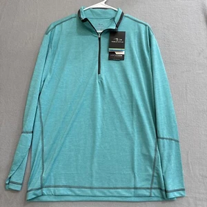 Page & Tuttle Uomo Taglia M Cool Swing Performance Mezza Zip Blu Teal Golf Nuovo con etichette - Foto 1 di 2