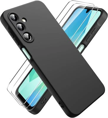 Coque Pour Samsung Galaxy A16 Silicone Noir + 2 Verres Trempes Little Boutik©