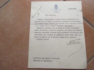 1914 MINISTERO dell'ISTRUZIONE Il Ministro FIRMA AUTOGRAFA Luigi Credaro v.VISOC - Foto 1 di 2