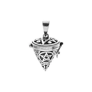 Pentagram Locket Pendant Sterling Silver 925 Hallmarked All Chain Lengths - Picture 1 of 4