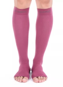 Neu in Verpackung Doc Miller Kompressionsstrümpfe offene Zehenpartie 20-30 mmHg Erholung Krampfadern pink - Bild 1 von 4