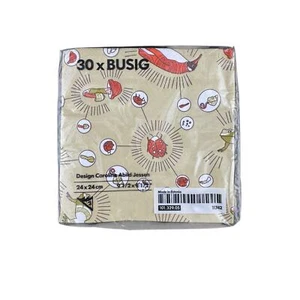 Limited Edition Retired IKEA Busig Paper Cocktail Napkins Flora & Fauna 2008 - Picture 1 of 2