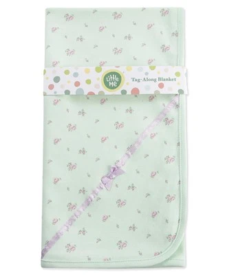 Bebé-Niñas Recién Nacido Pequeña Rosa Etiqueta A lo Largo Manta Verde Multi Talla Única Suave Foto 1 de 4