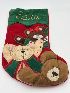Medias de Navidad L’Art de Chine Bears personalizadas Sara verde rojo - Imagen 1 de 7