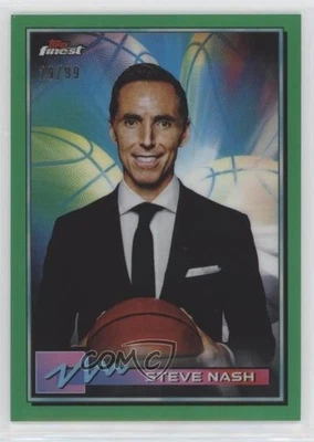 2021 Topps Finest Green Refractor /99 Steve Nash #38 HOF - Image 1 of 2