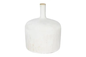 Small Cream Stoneware Vase with Reactive Glaze Finish (Each Will Vary) - Picture 1 of 6