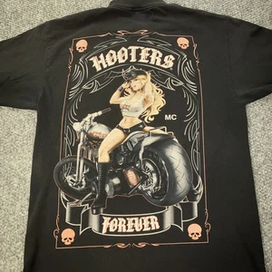 Hooters Forever Shirt Mens Large Black Motorcycle Biker Graphic Tee Knoxville TN - Picture 1 of 7