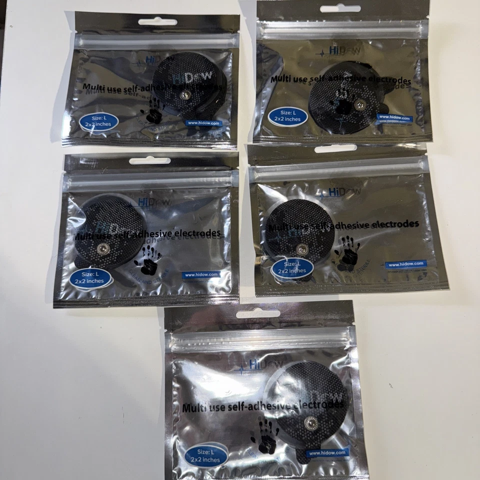 HiDow 2 XL Replacement Snap on Electrodes Massage Pads for Hi-dow Palm IQ Tens