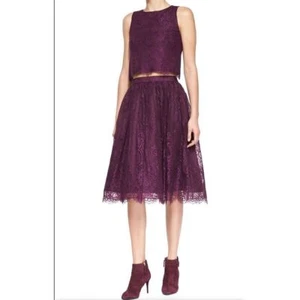 Alice + Olivia Mali Top Perkins Rock 2-teiliges Set Größe 0 Amethyst Lila Spitze - Bild 1 von 18