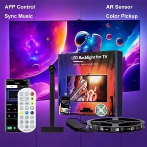 RGBIC LED TV Backlight w/ Camera, App Control, Music Sync, 5m for 55-75" TVs - Picture 1 of 7