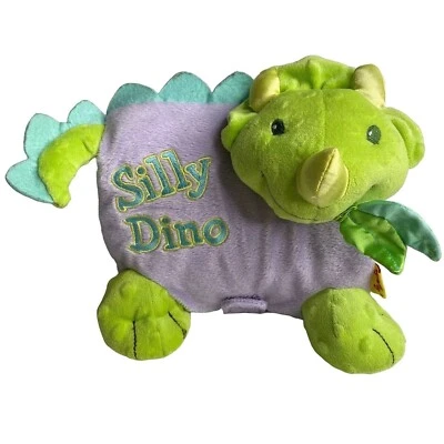 Soft Play Silly Dino Dinosaur Plush Book Pastel Triceratops Baby Infant Toy - Image 1 of 4