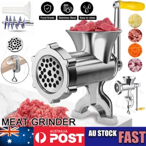 Manual Kitchen Meat Grinder Mincer Stuffer Table Hand Sausage Filler Maker AU - Picture 1 of 12