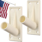 2Pcs Self Adhesive Plastic Flag Pole Mounting Bracket Wall Holder Rack