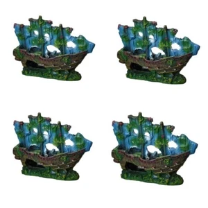 Aquarium ornament resin sailing boat sunk ship (Pack of 4) - Bild 1 von 1