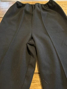 Vintage 1980's Women's Black Polyester Blend Pleated Pants w/11" bottoms! S 14 - Picture 1 of 5