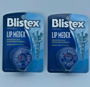 2 Blistex Lip Medex Feuchtigkeitscreme Balsam lindert wunde Lippen & stellt Feuchtigkeit wieder her - Bild 1 von 3