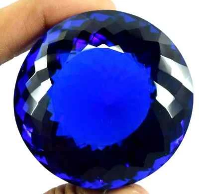 Certified Natural 600 Ct Big Size Blue Topaz Round Cut Brazilian Loose Gemstone - Image 1 of 4
