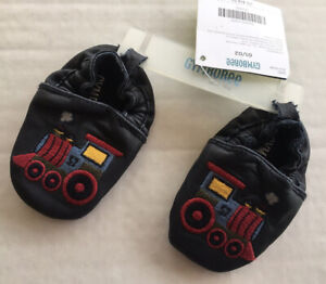 NWT Gymboree All Aboard Sz 01 - 02 Soft Leather Train Crib Shoes for 0-6 Months