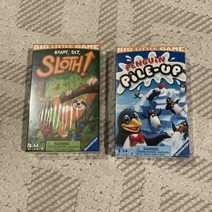 Kids Games Ready Set Sloth & Penguin Pile-Up Ravensburger Big Little Game - Picture 1 of 5